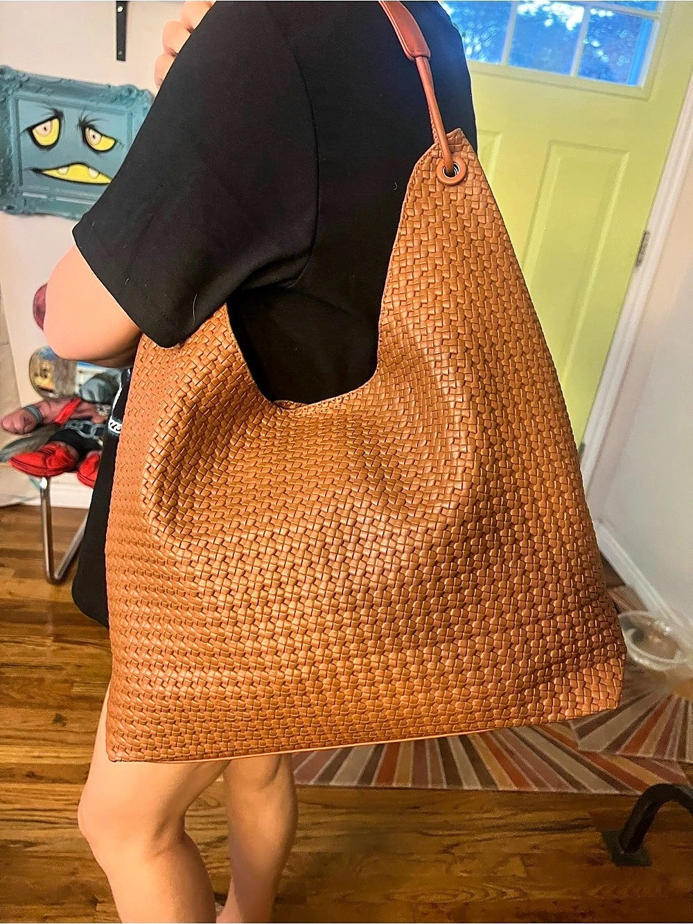 Woven pvc 15Shoulder Hobo Bag in Brown Like New
